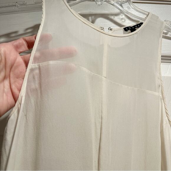 Theory Silk Dolie Colorblock High-Low Maxi Long Minimalist Evening Dress Size 2 - Picture 8 of 15